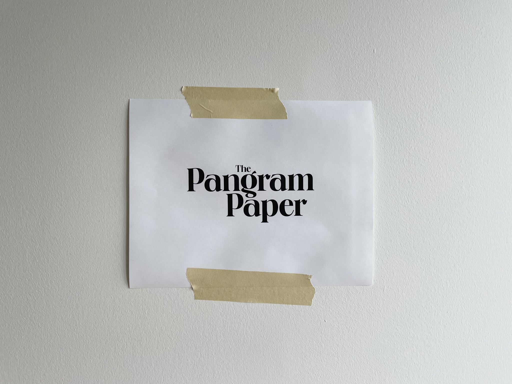 Welcome to The Pangram Paper!