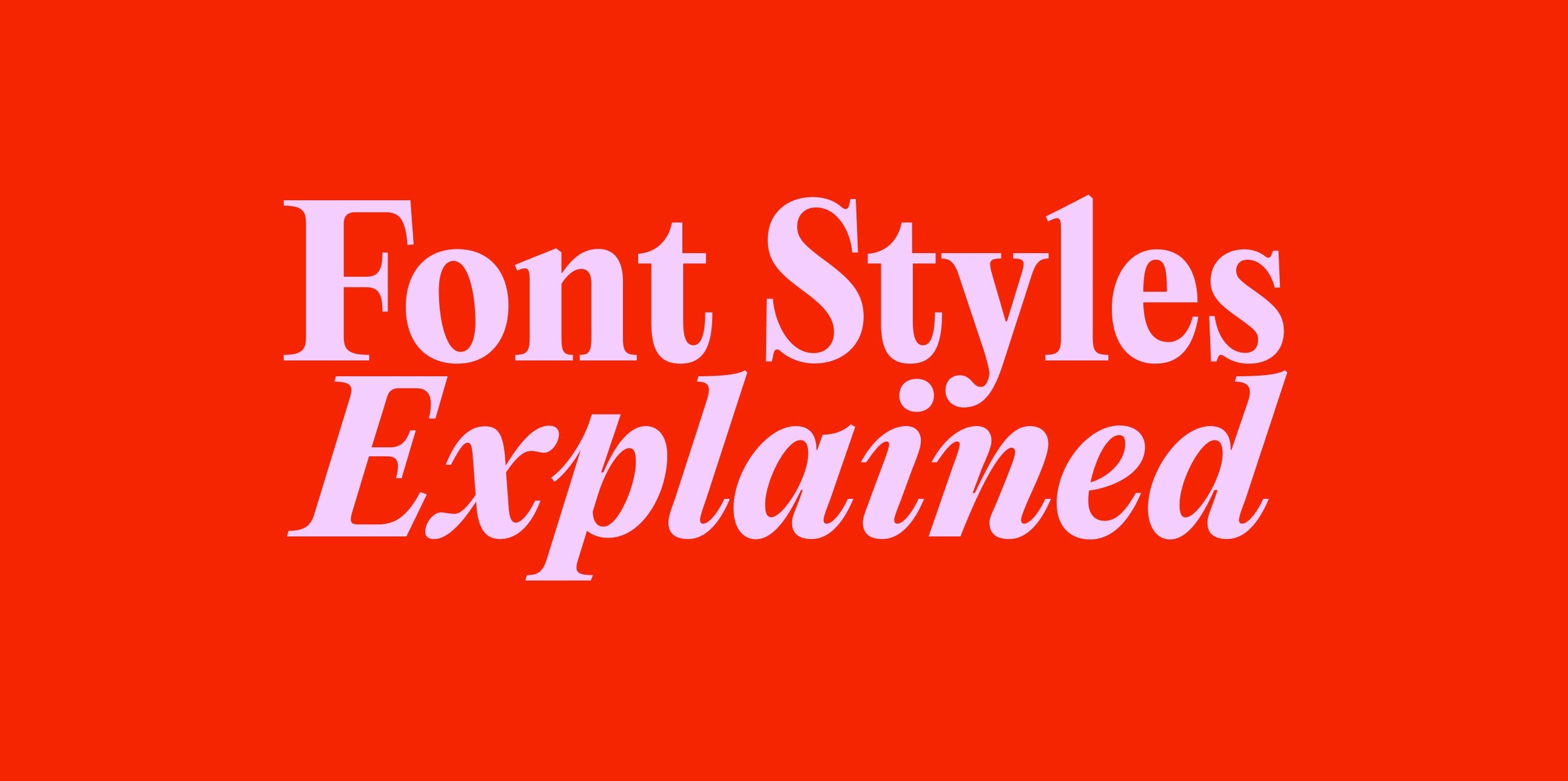 Font styles explained (with Pangram fonts)